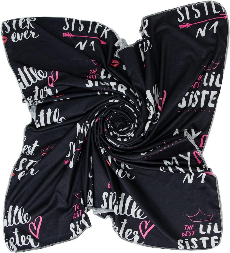 Galabloomer Newborn Receiving Blanket Headband Set Flower Print Baby Swaddle Blankets (Black Sister) - Image 5