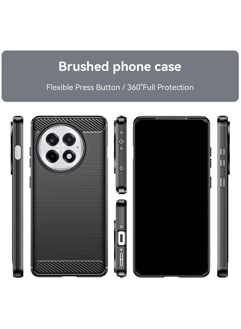 Wtech OnePlus 13 5G 2024 Silicone Brushed Texture Protective Case Cover - Black - Image 2