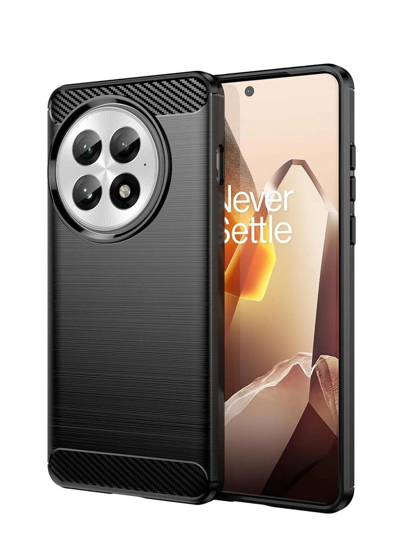 Wtech OnePlus 13 5G 2024 Silicone Brushed Texture Protective Case Cover - Black - Image 1