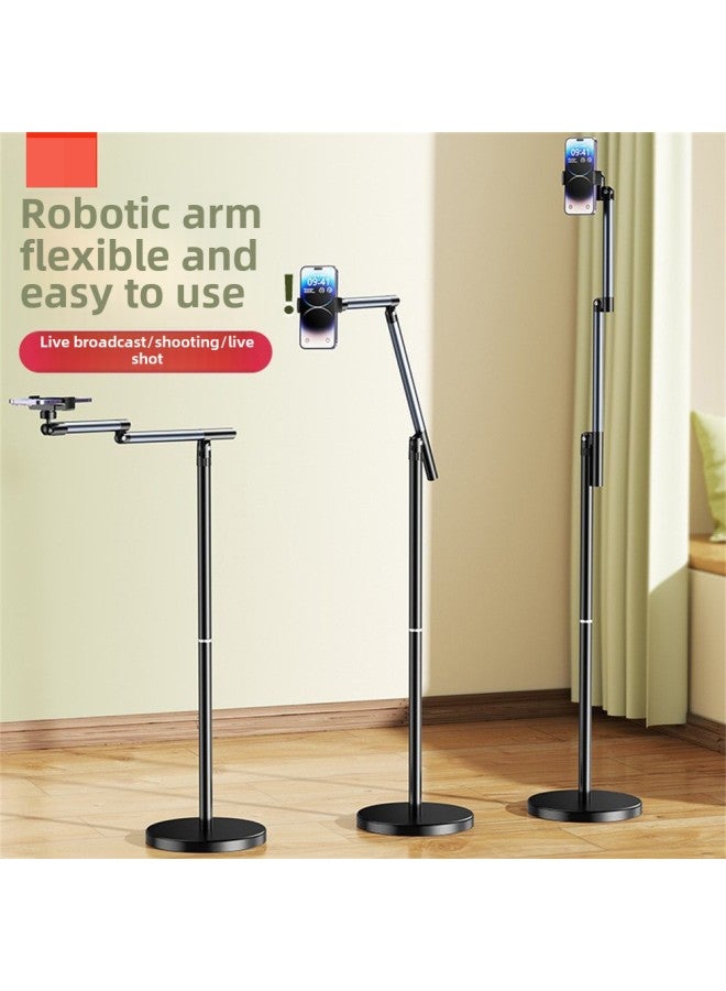 TC27 Rocker Arm Vertical Shooting Stand Live Mobile Phone Stand Floor Vertical Shooting 360 Rotating Folding Floor Reshooting Stand-Color:Black ---  Mobile Phone/tablet/Switch Universal  - Image 2