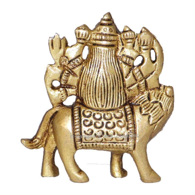 ARKAM Brass Durga MurtiDurga Maa IdolPital Durga MATA Statue Antique Brass for HomeTempleOffice Height 6 cm Weight 130 GMS - Image 4