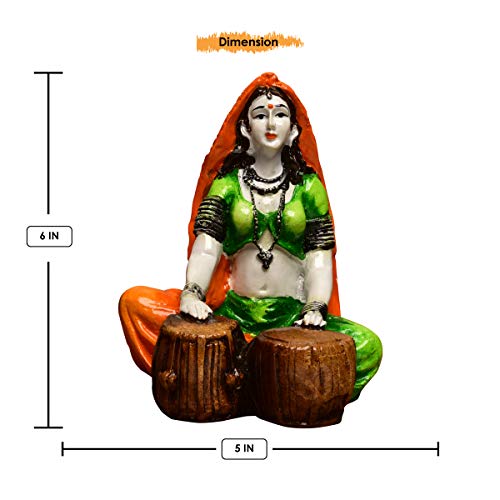 Karigaari - Ideas Hand Crafted Polyresin Green Eco Friendly Rajasthani Idol Figurine - Image 4