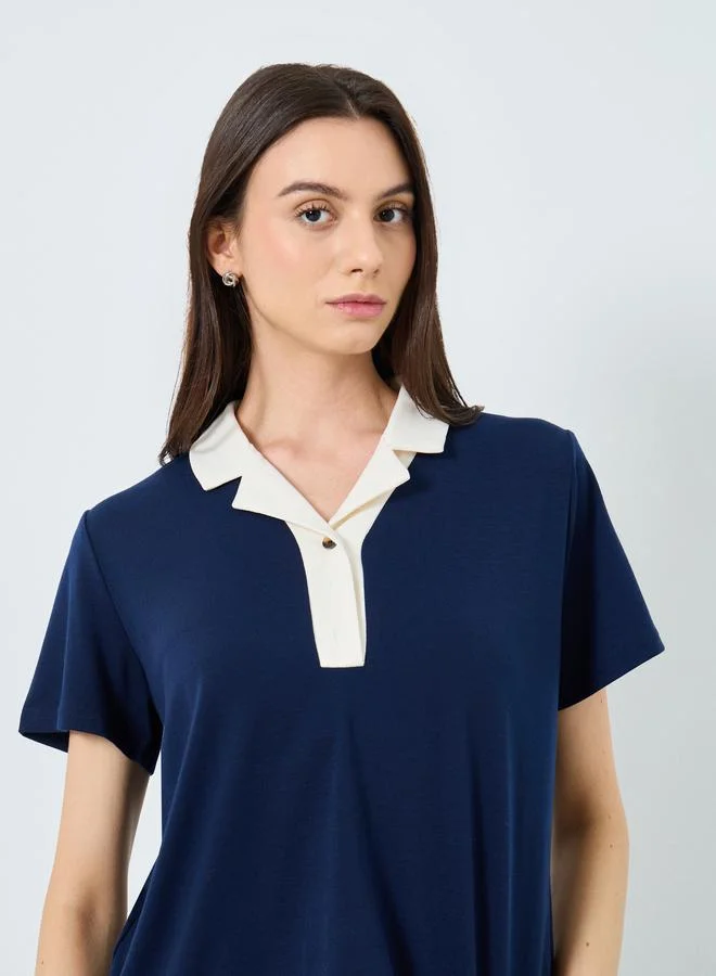 Take Two Women Solid Polo T-Shirt