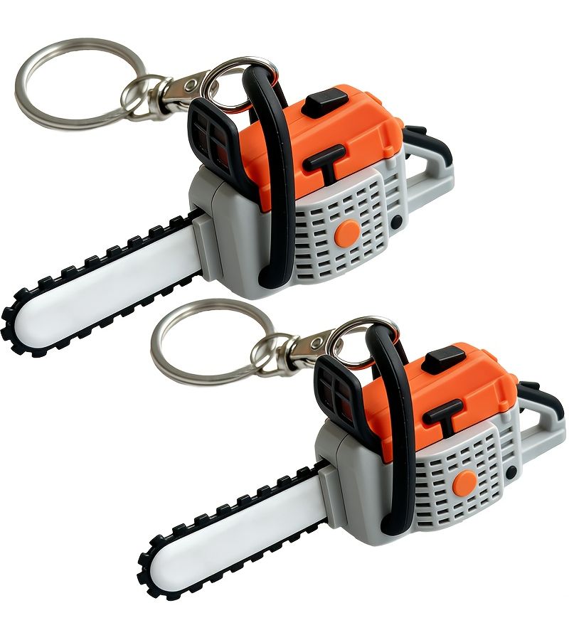 Random 1Pcs Creative Mini Chainsaw Pendant Bag Charm Car Ornament - Image 1