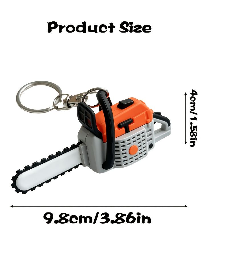 Random 1Pcs Creative Mini Chainsaw Pendant Bag Charm Car Ornament - Image 3
