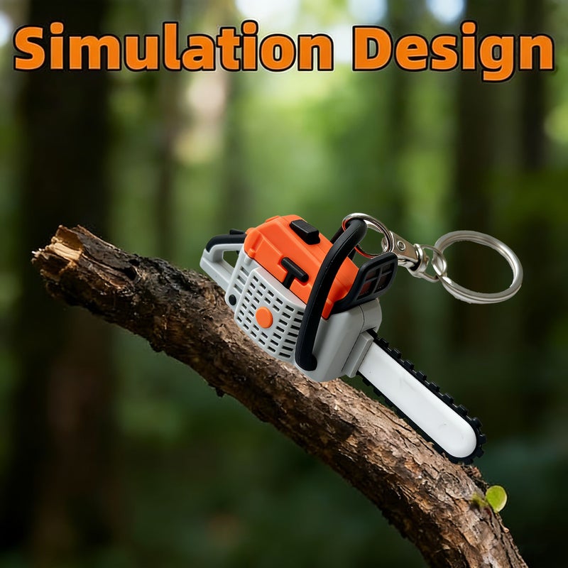 Random 1Pcs Creative Mini Chainsaw Pendant Bag Charm Car Ornament - Image 2