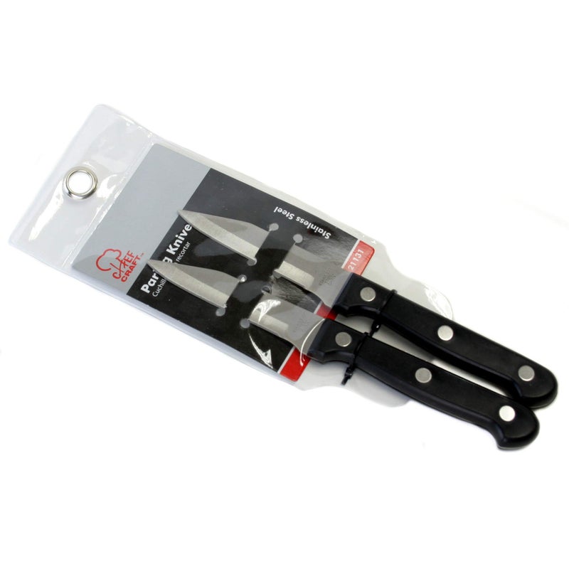 Chef Craft Select Paring Knives, 9.5 inch 2 piece knife set, Stainless Steel/Black - Image 2
