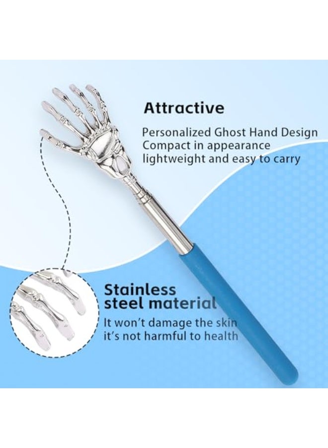 2PCS Portable Stainless Steel Retractable Metal Back Scraper Rubber Handle Back Flap - Image 5