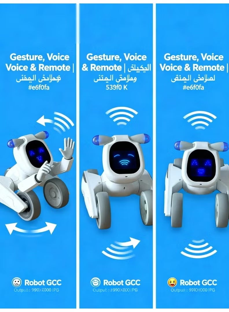 وبوت جي سي سي كلب روبوت ذكي قابل للبرمجة بجهاز تحكم عن بعد وصوت وحركات يدوية | لعبة تعليمية تفاعلية قابلة لإعادة الشحن | مواد آمنة وصديقة للبيئة | هدية مثالية للأطفال - Image 5