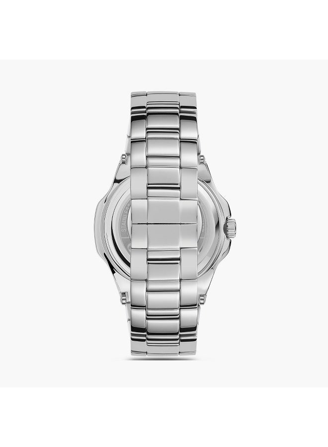 OMAX ساعة أومكس فضية أنالوج للرجال - Image 3