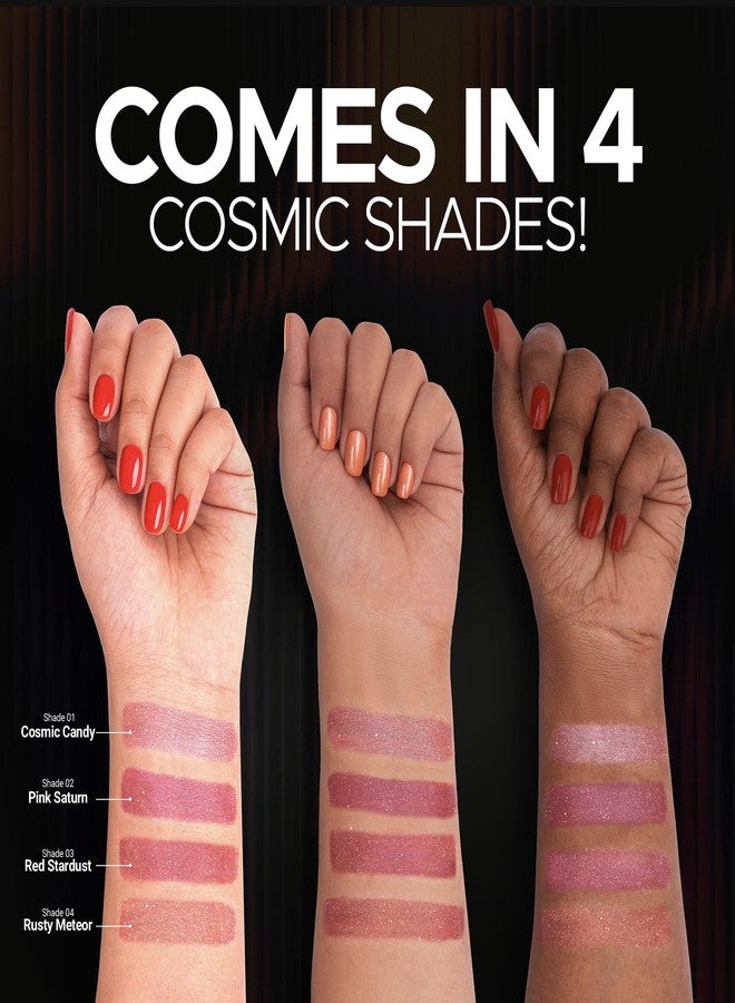 Hilary Rhoda Starlight Metallic Lipstick | Metallic Shine Glitter | Creamy & Long Lasting Lipstick | Lightweight & Hydrating Formula | 4g (Pink Saturn - Shade 02) - Image 5