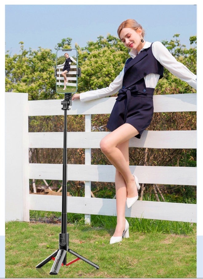 Joshberg - Selfie Stick,Portable Selfie Stick Tripod,Phone Stabilizer Extendable to 90cm, 360°Rotating Multifunctional Phone Holder with Wireless Remote Control and Two LED Light Suitable for All Cell Phones - Image 1