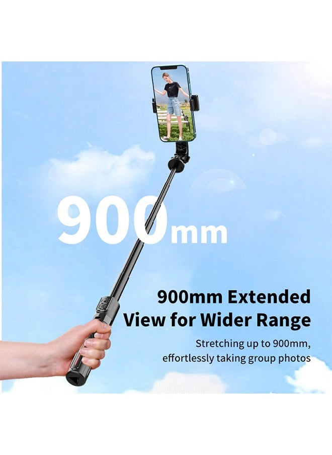 Joshberg Selfie Stick,Portable Selfie Stick Tripod,Phone Stabilizer Extendable to 90cm, 360°Rotating Multifunctional Phone Holder with Wireless Remote Control and Two LED Light Suitable for All Cell Phones  - Image 5