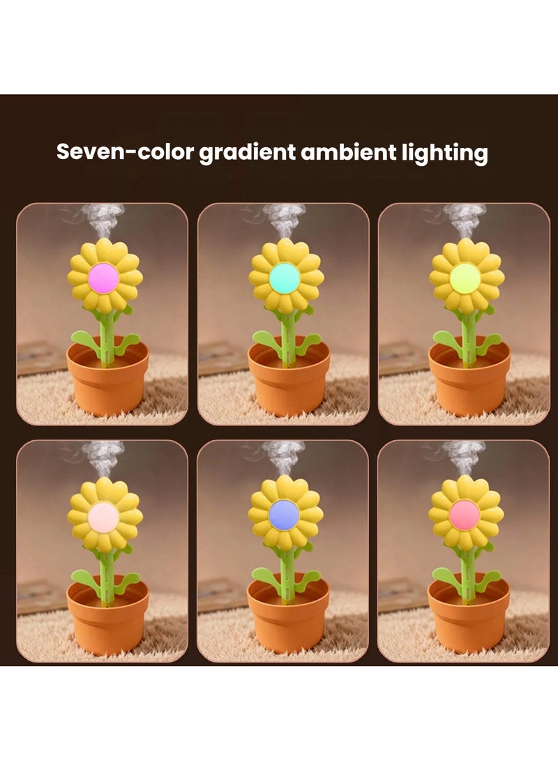 general 280ml Flower Shape Humidifier - Type-C Charging Nano Cool Mist with 7-Color Night Light 19.5*9.5cm Ultra-Quiet for Home Office - Image 3