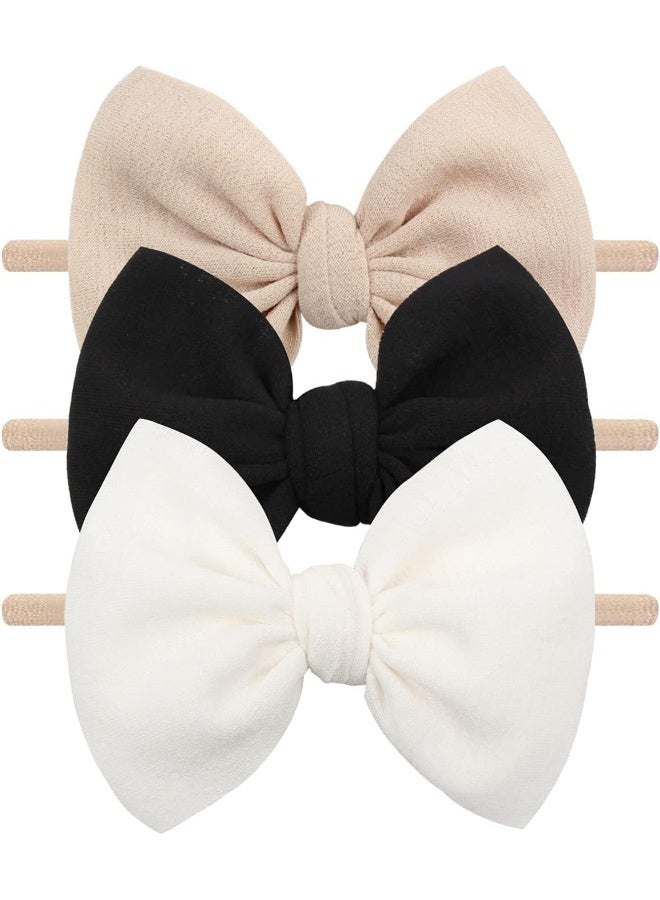 YanJie YanJie Baby Girls Nylon Headbands Newborn Bows Handmade Hair Hairbands Accessories for Infant Toddlers Kids  - Image 1