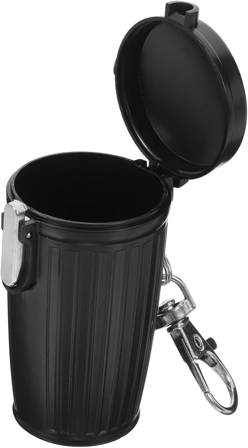 Hemobllo Portable Ashtray Keyring Trash Lid Mini Waste Bin Sealed Smoke Removing Ashtray - Image 1