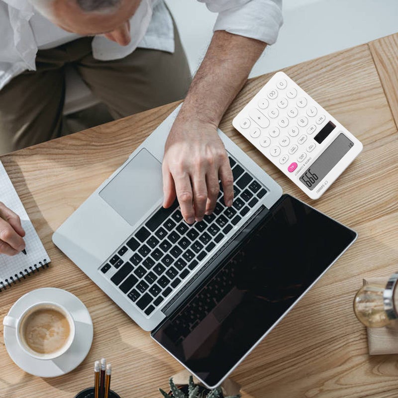آلة حاسبة مكتبية تعمل بالطاقة الشمسية الخضراء بشاشة LCD مزدوجة الطاقة جيب مصغرة للطلاب والأطفال ومكتب المنزل - Image 3