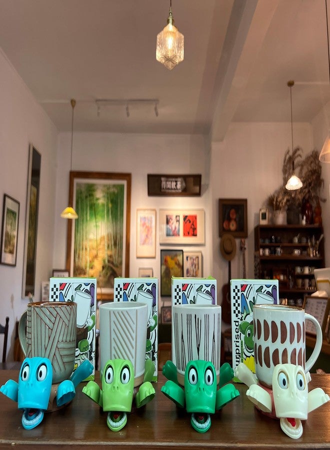 JOD® Turtle Cup Holder,Turtle Coaster with Funny Expression, 4 PCs Cup Holder with Liftable Limbs & Expressive Face for Turtles,Tortoise Lover Gag Gifts Home Decor(4pc-Light Green Green Blue Pink) - Image 3