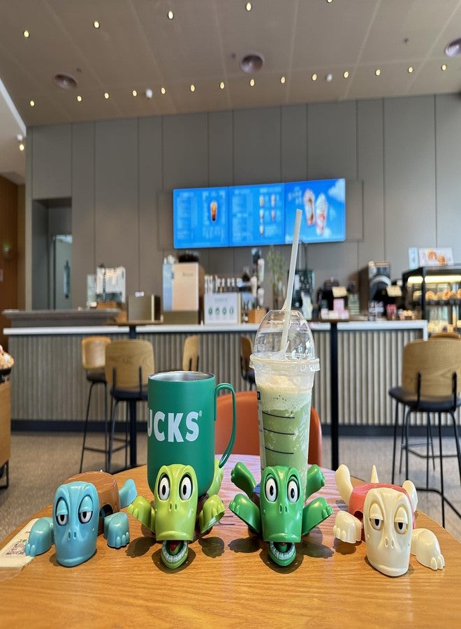 JOD® Turtle Cup Holder,Turtle Coaster with Funny Expression, 4 PCs Cup Holder with Liftable Limbs & Expressive Face for Turtles,Tortoise Lover Gag Gifts Home Decor(4pc-Light Green Green Blue Pink) - Image 4