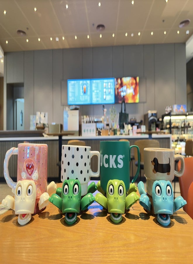 JOD® Turtle Cup Holder,Turtle Coaster with Funny Expression, 4 PCs Cup Holder with Liftable Limbs & Expressive Face for Turtles,Tortoise Lover Gag Gifts Home Decor(4pc-Light Green Green Blue Pink) - Image 2