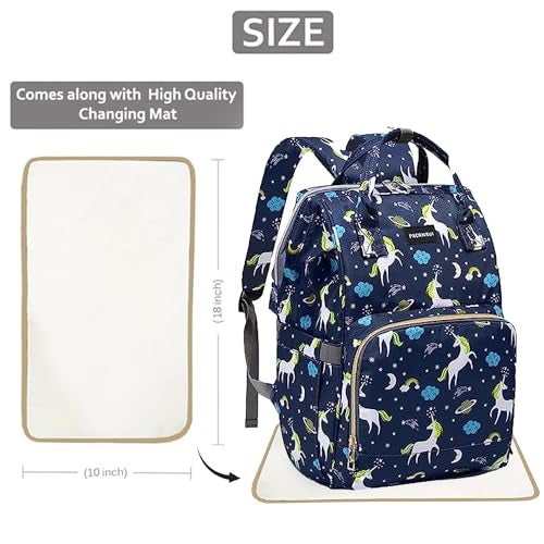 PACKNBUY Diaper Bag for Mothers for Travel with Changing Mat, Maternity Bag with Insulated Bottle Pockets, Water Resistant, Multiple Pockets Baby Diaper Bag for Newborn Baby Products (Indigo Blue) - Image 2