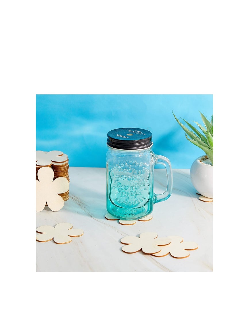 Excefore قصاصات زهور خشبية غير مكتملة للأعمال اليدوية، أقراص زهور خشبية بحجم 3 إنش، شكل زهور فارغ، زينة خشبية لتزيين الزهور، شرائح خشبية، علامات دفء للأعمال اليدوية، تزيين المنازل للزفاف - Image 5