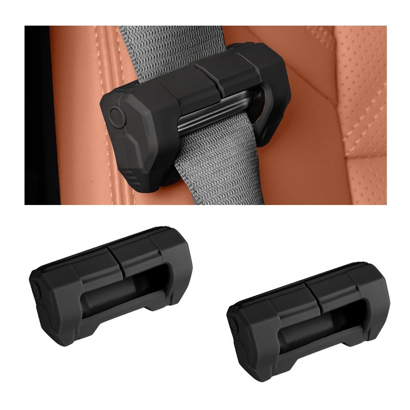 MUQIDA 2PCS Car Seat Belt Buckle Covers AntiScratch Silicone Auto Seatbelt Buckle Protector Universal Safety Belt Clip Cover Secure Buckle Guard Fits Most Vehicles Car Accessories Black - Image 3