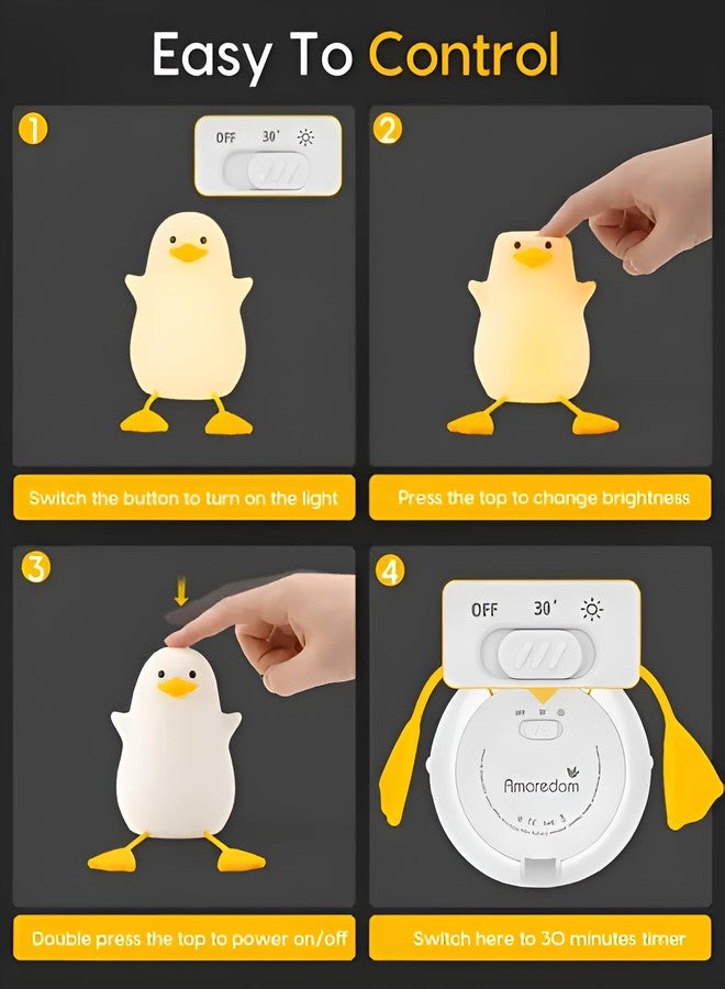 GAMIZMO Night Lamp for Bedroom, Cute Lamp, Night Lamp for Kids, Silicone Lamp, Cute Night Lamp, Birthday Gifts, Lamp for Kids, Light Lamp, Diwali Christmas Light, Rechargeable (Duck) - Image 5