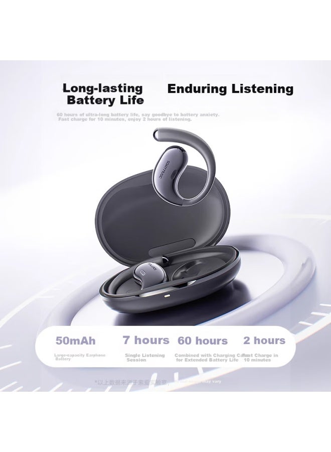 Soaiy [sound Quality 0 Negative Reviews | Over 100,000 Sold] Mo1 Earphones Bluetooth Over-ear Air-bone Conduction Not In-ear Long Battery Life Music Sports Compatible With Apple Huawei Xiaomi White - Image 5