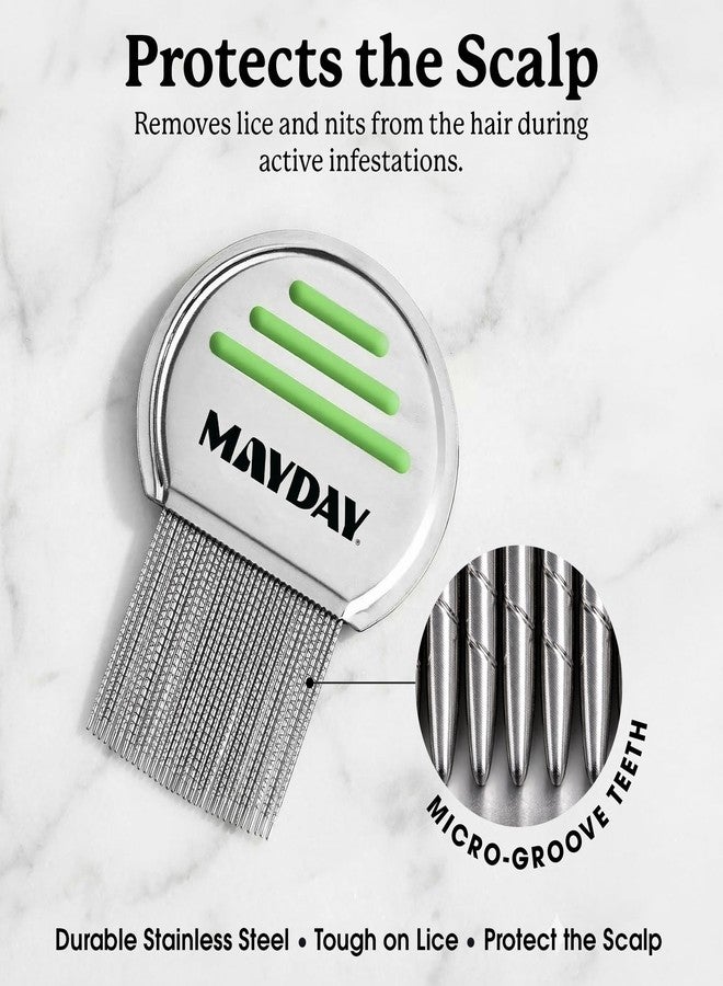 MAYDAY Lice Fighting Comb – Stainless Steel Nit & Lice Removal Comb for Kids & Adults – Microgroove Teeth Remove Super Lice, Lice Eggs and Lice – Gentle on Scalp, Durable & Reusable - Image 2