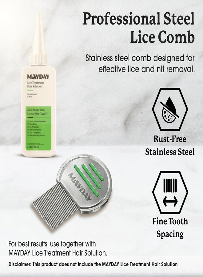 MAYDAY Lice Fighting Comb – Stainless Steel Nit & Lice Removal Comb for Kids & Adults – Microgroove Teeth Remove Super Lice, Lice Eggs and Lice – Gentle on Scalp, Durable & Reusable - Image 5