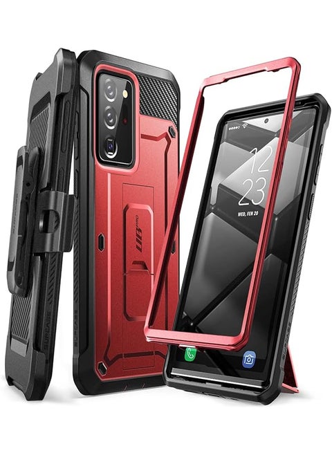 SUPCASE Unicorn Beetle Pro Series Case for Samsung Galaxy Note 20 Ultra (2020 Release), Full-Body Rugged Holster & Kickstand Without Built-In Screen Protector (Metallic Red)
