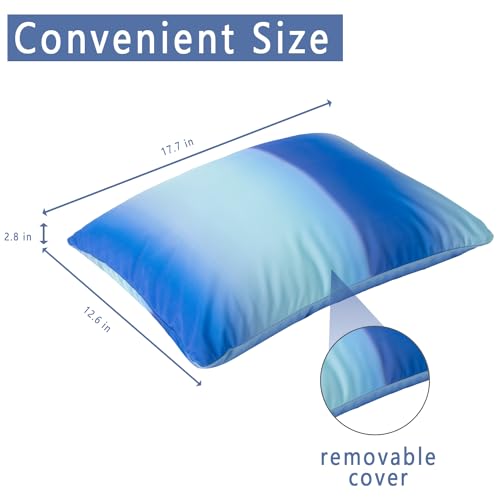 FABSKIY Squishy Neck Microbead Throw Pillow with Removable Cover, 16 and 12Inches Soft Travel Body Bed Pillow Bead Pillow for Kids Adult Chair Sleeping Car Seat (Ocean Blue) - Image 5