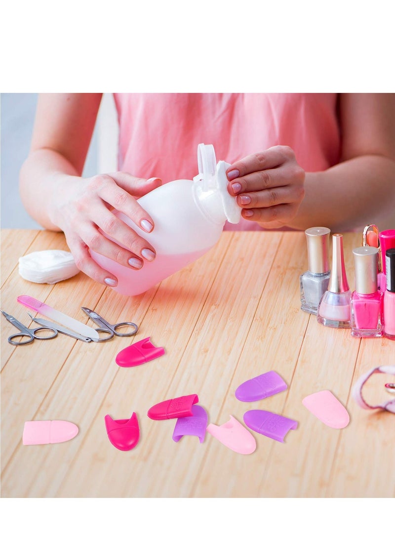 Y&D Wearable Nail Caps Silicone Gel Fingernail Polish Remover Wrap Cleaner Reusable Soak Off in Purple Rosy and Pink for DIY Supplies Home Professional Salon 30 Pieces - Image 2
