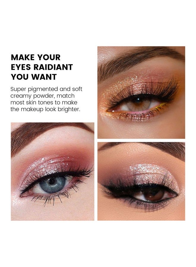 كيدا لوحة ظلال عيون لامعة من KYDA، ١٠ ألوان، ظلال عيون لامعة بالترتر، ظلال عيون لامعة بمسحوق اللؤلؤ، مكياج عيون لامع متعدد الألوان، لوحة ظلال عيون لامعة وردية، لون عيون لامع - Image 5