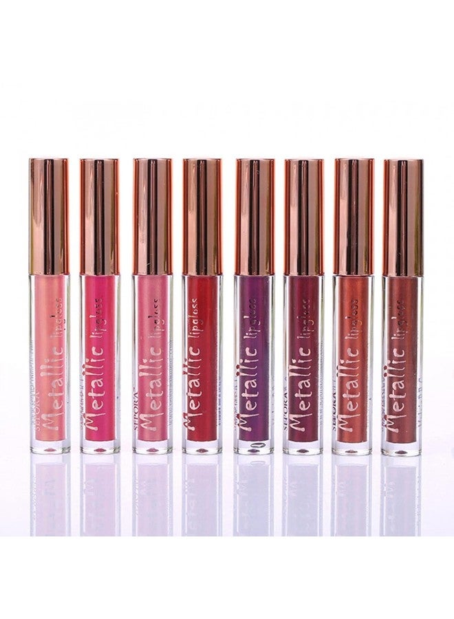 klarako Matte Metallic Lip Gloss Long Lasting Waterproof Strong Pigmented Not Stick Cup  Shimmer Liquid Lipstick Makeup for Women - Image 4