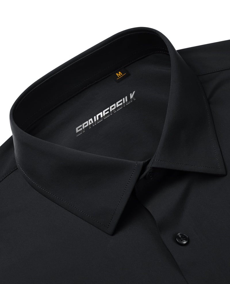 Lion Nardo Slim Fit Black Dress Shirts for Men Wrinkle Free Mens Dress Shirts Long Sleeve Big Muscle Fit Button Up Shirt - Image 4