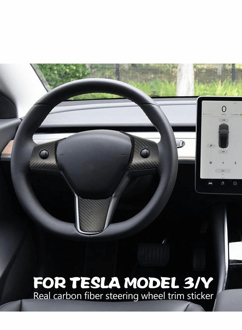 3 Pieces Carbon Fiber Steering Wheel Trim Set for Enhanced Style - Image 2