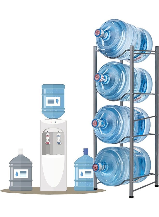 JCB CHIC 5 Gallon Water Jug Holder, 4 Tier Water Bottle Stand, Heavy Duty Water Dispenser Rack with 4 Slots for Gallon Jugs, Detachable Water Storage Shelf Organizer for Home Living Room Office - Image 1