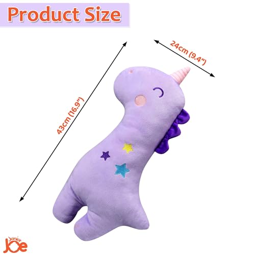 JUNIOR JOE Soft Velvet Car Seat Belt Pillow For Kids|Travel Neck Pillow With Cushion|Cute Cartoon Vehicle Shoulder Pads For Children|(Style-1),1 Count,Purple - Image 2