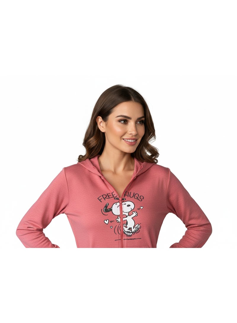 Peanuts HOODY LADIES PEANUTS PRINT WITH ZIPPER  L/S HT - Image 3