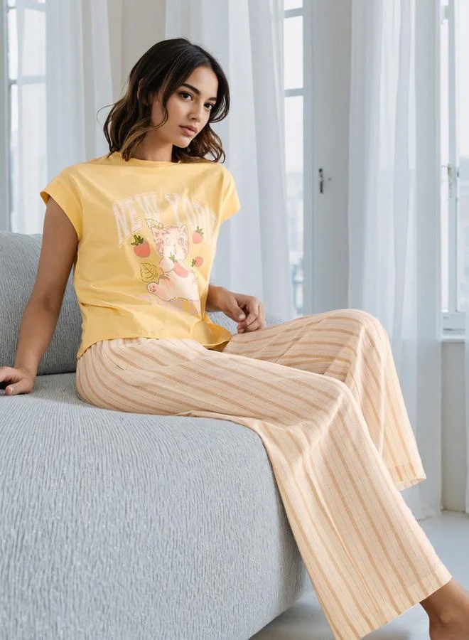 سبلاش فيڤ بلوزة مطبوعة بأكمام ممتدة