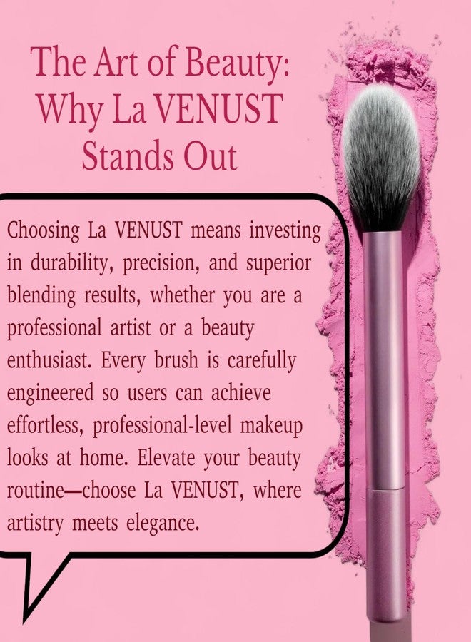 LA VENUST مجموعة فرش مكياج لا فينست الأساسية اليومية المكونة من 7 قطع - تتضمن 4 فرش، وإسفنجة دمج، وقطعتين مثلثتين لتوزيع البودرة، مناسبة لكريم الأساس، وأحمر الخدود، والكونتور، والبرونزر، وظلال العيون، وبودرة التثبيت - مجموعة هدايا تجميلية مثالية للسفر وخالية من القسوة على الحيوانات - Image 4