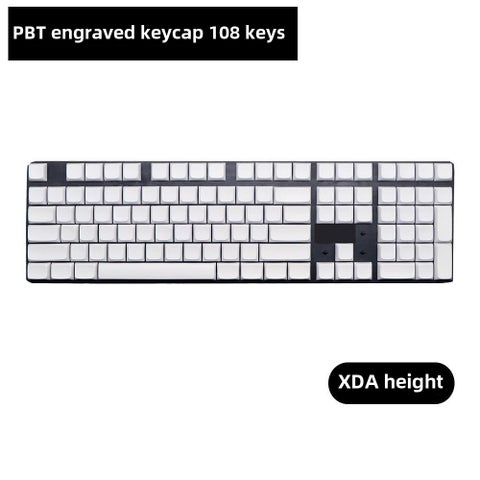 White PBT XDA Keycap Set 108pcs Cherry Profile XDA height-white engraved-not keyboard