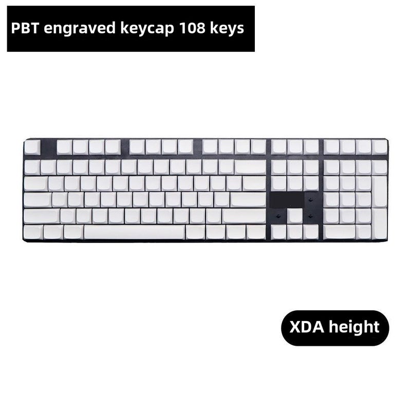White PBT XDA Keycap Set 108pcs Cherry Profile XDA height-white engraved-not keyboard