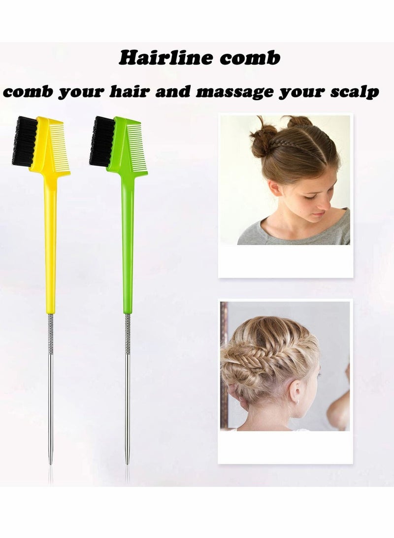 Excefore Hair Edge Brush with Rat Tail Comb, 6 Pcs Eyelash Comb Edge Control Brush - Image 5