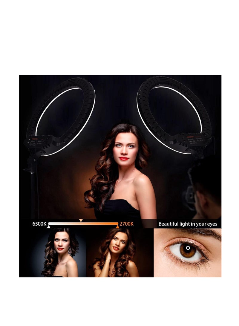 LED Ring Light with 3 Color Modes, Dimmable for YouTube, Photography, Video, Live Streaming, Makeup, and Vlogging (Includes 3 Stands + Remote Control, 46 cm Ring + Stand) - Image 5