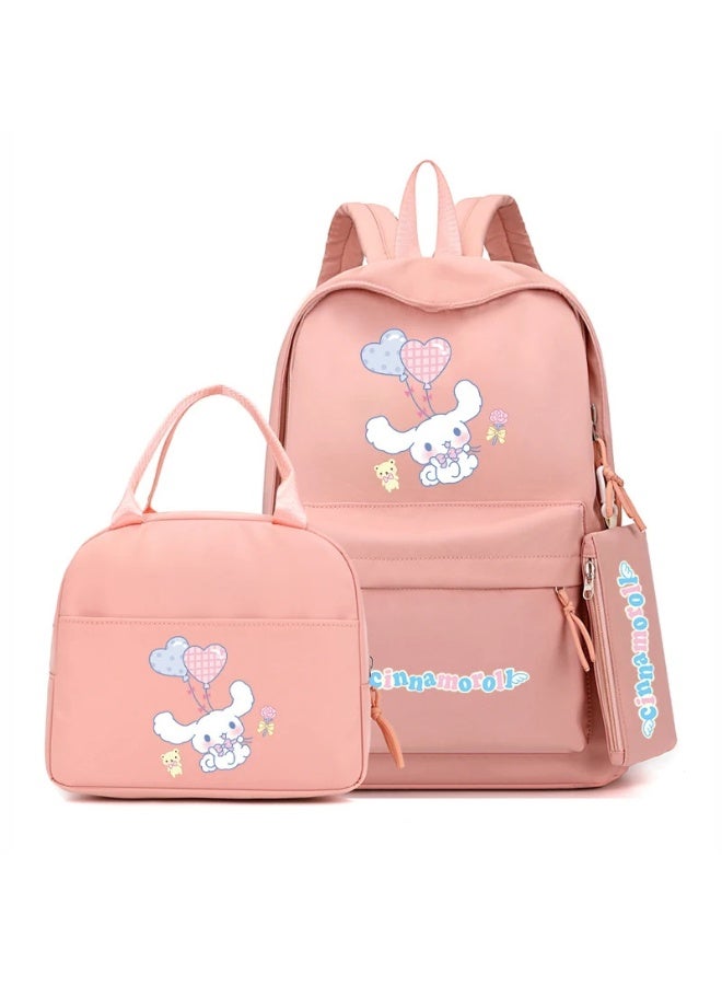 Cinnamon backpack pencil case lunch bag three-piece suit men and women leisure sports travel backpack student school backpack - Image 1