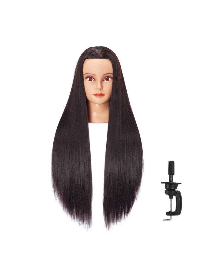 Hairlink Airlink 2628'' Mannequin Head Synthetic Fiber Long Hair Styling Training Head Dolls For Cosmetology Manikin Maniquins Practice Head With Clamp Stand Holder (6611Lb0220) - Image 1