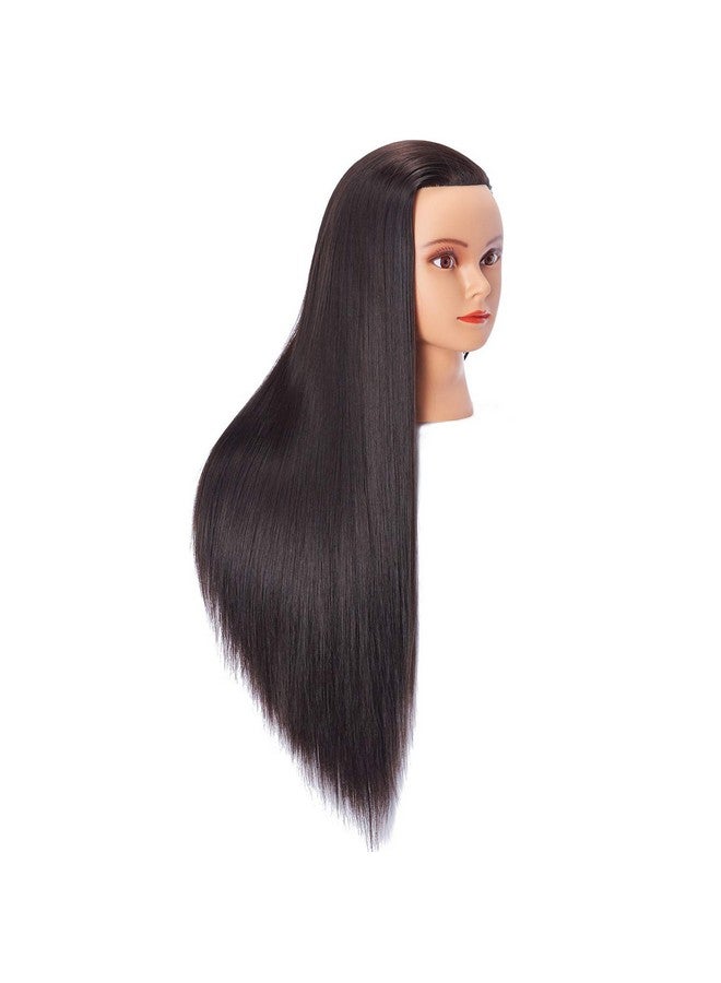 Hairlink Airlink 2628'' Mannequin Head Synthetic Fiber Long Hair Styling Training Head Dolls For Cosmetology Manikin Maniquins Practice Head With Clamp Stand Holder (6611Lb0220) - Image 3